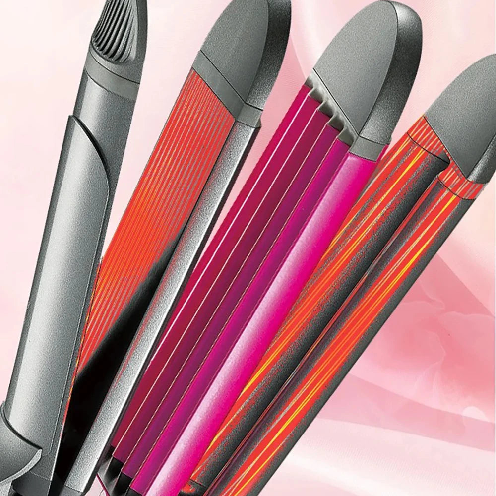 Crimper, Flat & Curling Iron with Adjustable Temperature