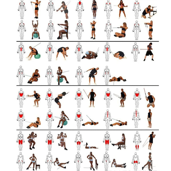 11Pcs Fitness Resistance Bands Set